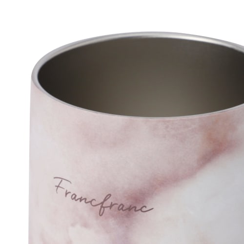 Francfranc Stainless Steel Thermos Mug with Lid, 320ml, Marble Brown, Double-Sided Vacuum Insulation, Keeps Hot or Cold, Perfect for the Office or Gif