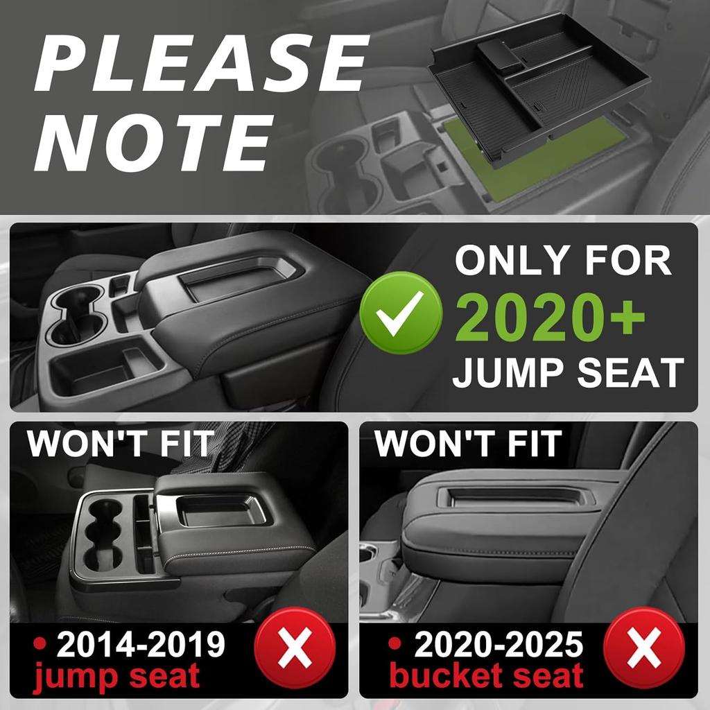 Muslogy Center Console Organizer Compatible With -2025 Chevy Silverado/GMC Sierra 1500 2500HD 3500HD Accessories Storage Ert Box Console Armrest