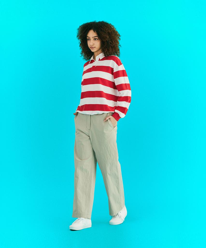ERER Oxford Collar Stripe T-Shirt Red