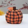 Fabric Stuffed Pumpkins Plaid Pumpkin, Rustic Pumpkin Ornament with Maple Soft Harvest Ornaments Leaf, Thanksgiving Table Centerpiece for Farmhouse