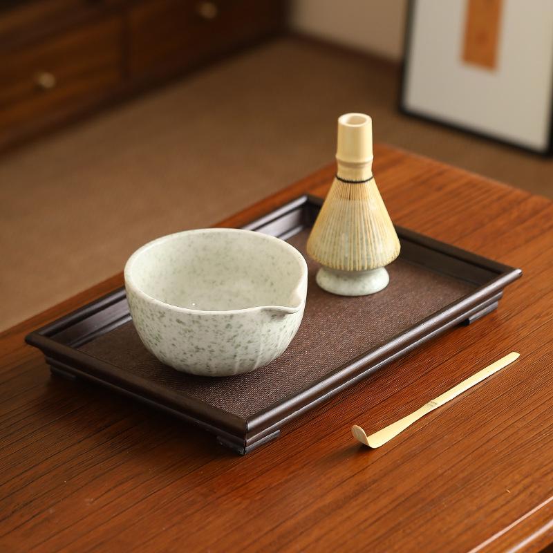 Matcha transparent glaze with mouth Matcha bowl brush set Baibenli Song Dynasty tea ceremony tea brush tea bowl teaspoon teaset