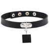 DIEZI Punk Black Lace Leather Choker Torques Necklace For Women Men Harajuku Gothic Sexy Cirle Heart Collar Necklace Jewelry