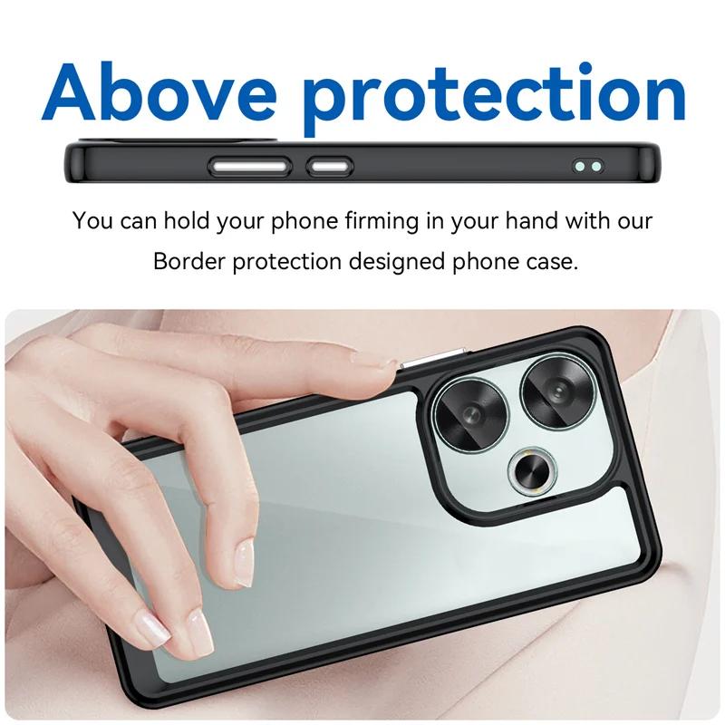 Transparent Colorful TPU Case for Xiaomi Poco F6 F5 Pro 5G X6 X5 M6 Pro 4G Protective Cover Frame Funda Coque Capa