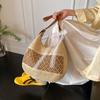 Yogodlns Women Hollow Shoulder Bag Large Capacity Straw Weaving Travel Handbag Adjustable Strap Shopper Tote Bag
