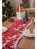 Jacquard Polyester-Cotton Christmas Table Runner with Floral Bells