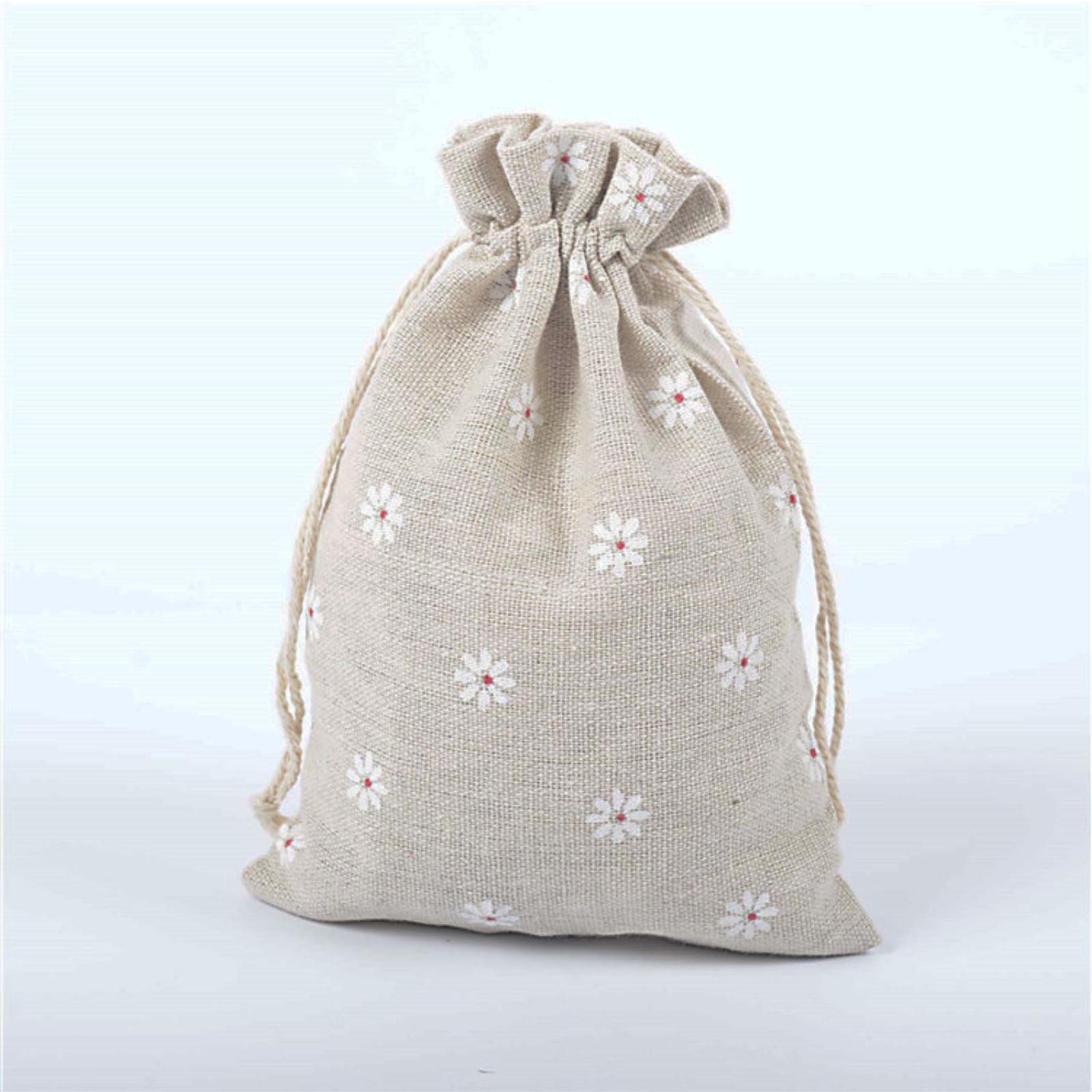 

Хлопковый мешочек на кулиске с принтом, Солома, Пустой мешок, Мешочек для хранения украшений, Упаковочный мешочек для чайного подарка One Size