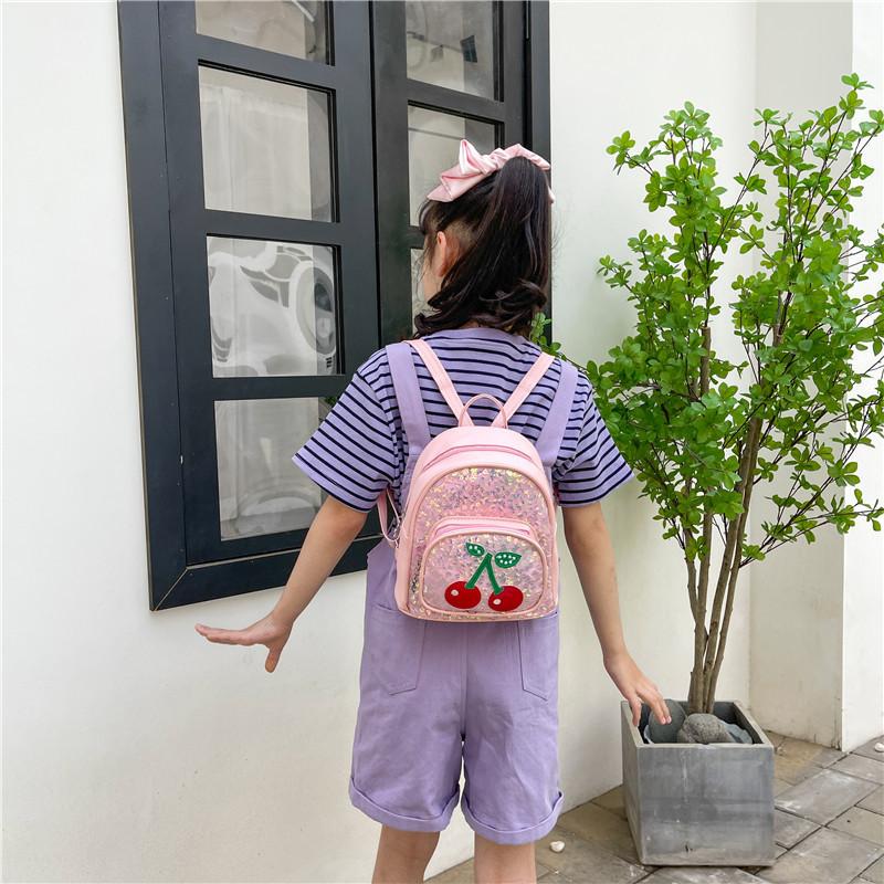 Cute And Stylish Cherry Design Pu Leather Backpack For Girls With Breathable Durable Features