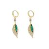 Retro black crystal zircon leaf earrings femininity versatile elegant ear buckles light luxury fashion personalized earrings