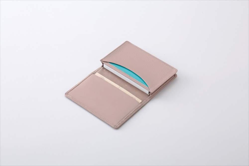 Raymay Fujii Business Card Holder, Lace, Pink, Genuine Leather, NN2503P, 7 x 11 x 2 cm