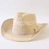 Beliebter europäischer und amerikanischer klassischer Strohgeflecht Western-Cowboyhut für Herren und Damen Outdoor-Mode OL-Stil Geflochtener Zylinder