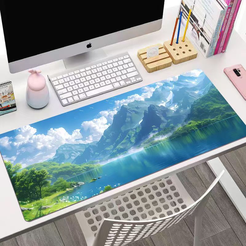 Anime Scenery Large Mouse Pad Desk Mat With Stitched Edge Nonslip Durable Gaming Mats Pc Accessories Keyboard Desk Pad Mauspad