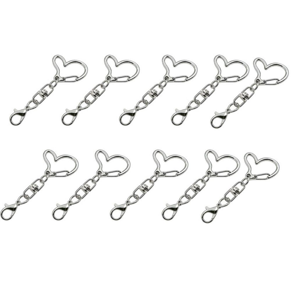 10Pcs Multi Styles Keyring Pendant Star Heart Star Shaped Clasp  Jewelry Findings Heart C buckle