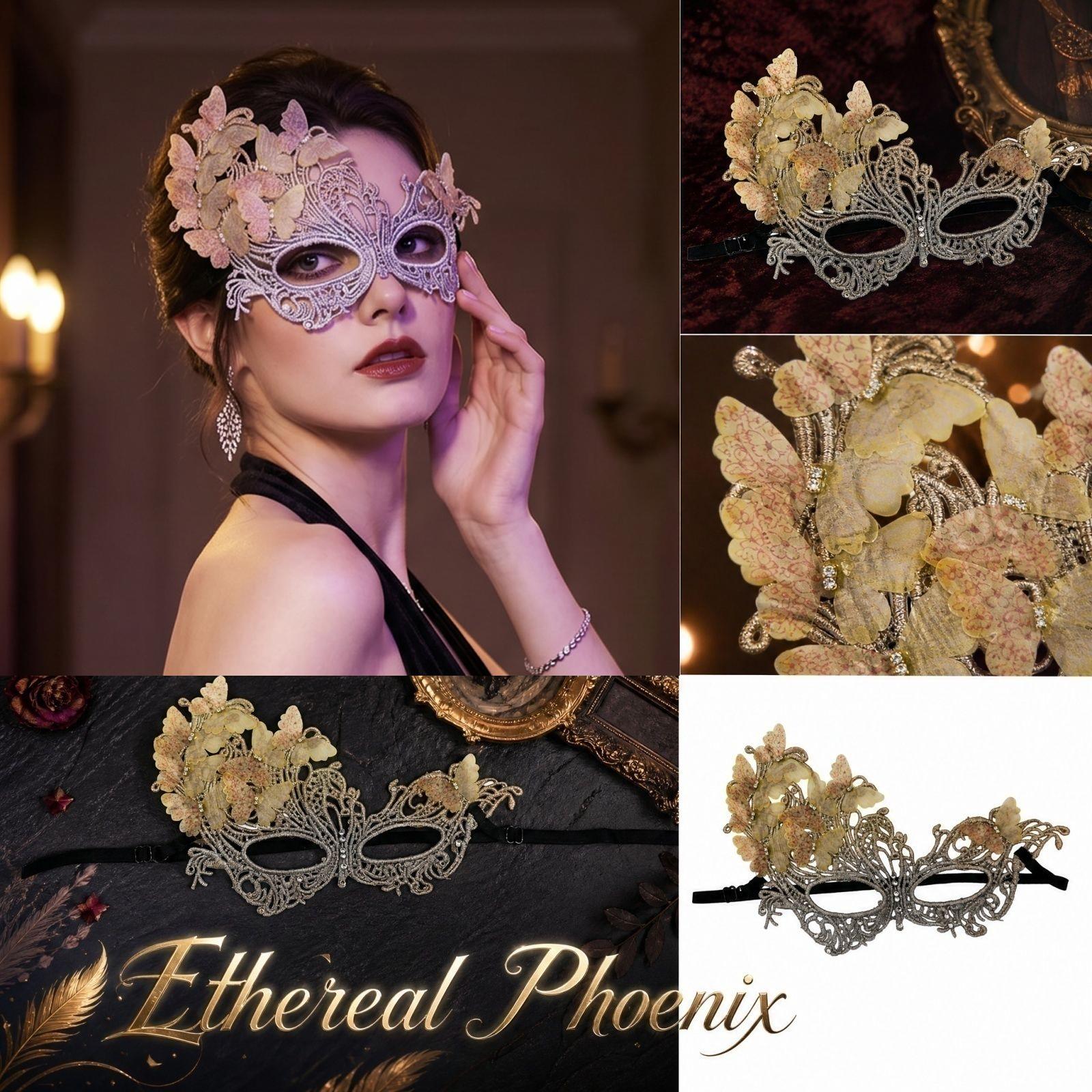 Gradient Lace Half Face for Masquerade Party One Size