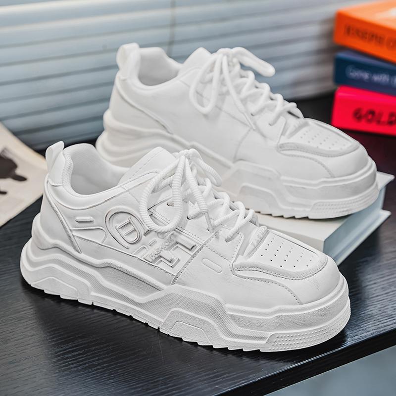 

Мужские повседневные модные кроссовки для скейтбординга на четыре сезона, удобные для студентов, трендовые кроссовки для мальчиков с мягкой подошвой, дышащая обувь 44 белый