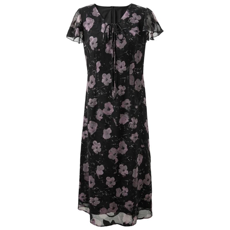 Women s French Floral V-Neck Maxi Dress XL