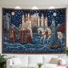 Luxury Fantasy Tapestry Wall Hanging Medieval Castle Knights Renaissance Royal Decor Art for Bedroom Living Room Gothic Scene