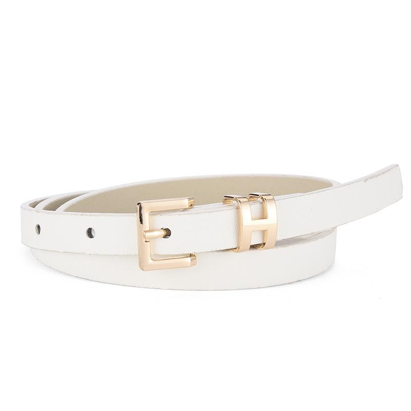 I-Shaped Buckle Two-Piece Set, Alloy Pin Buckle Women'S Thin Belt, High-End Decorative Chic Wind Belt Women