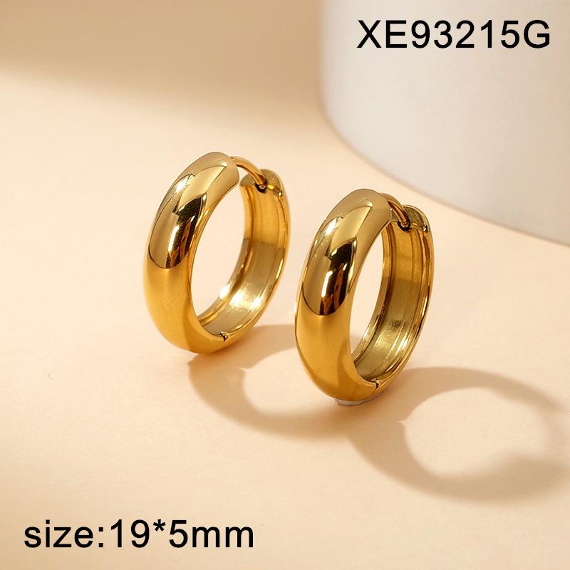 Trendy Titanium Steel Minimalist Hoop Earrings: Polished, Lightweight, Versatile, and Fashion-Forward for Men and Women