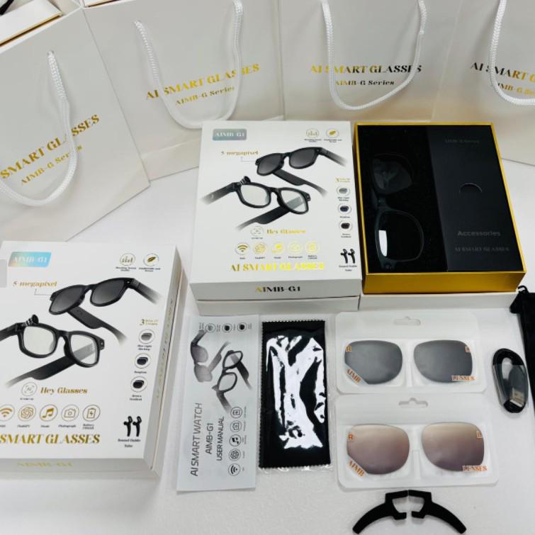 AIMB-G1 Smart Glasses: KI-Erkennung, Übersetzung, Stabilisierte HD-Kamera für Video & Fotos