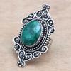 Emerald Gemstone Handmade Silver Jewelry  "8"