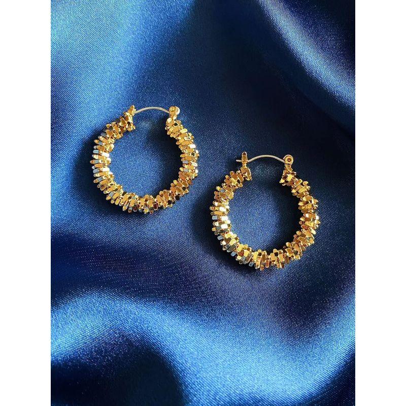 Accessible Luxury Fashion Exaggerated Broken Gold Hoop Elegant Earrings