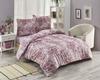 Parure de lit - SOFRANO - Rose - 220x240 cm - 1 housse de couette - 2 taies d'oreillers