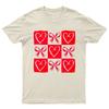 Hearts Bows Valentines Day Holiday Mens T-Shirt Womens Tee Graphic Unisex Top