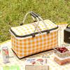 Foldable picnic basket, large-capacity outdoor camping insulated bag, handheld aluminum foil reinforced fabric car picnic bag
