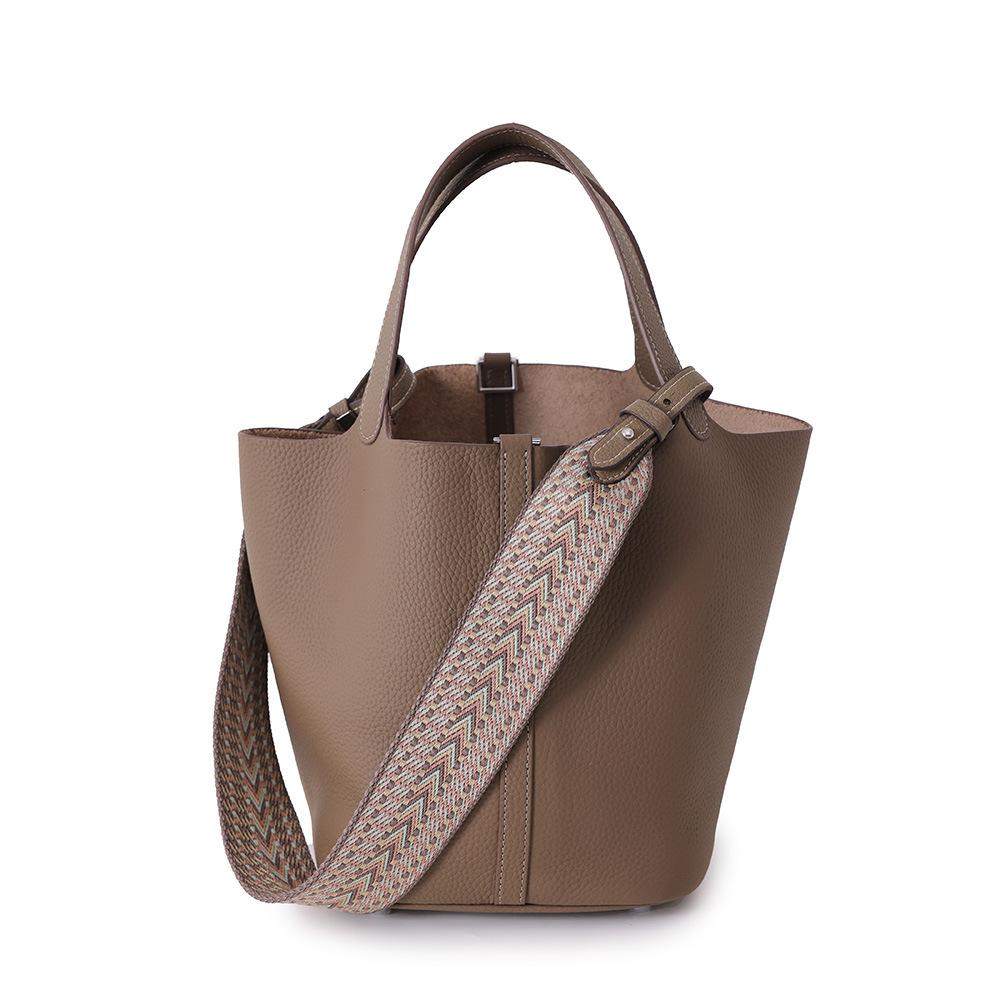 Full first layer togo cowhide women's handbag bag genuine leather vegetable basket bucket bag simple versatile bag