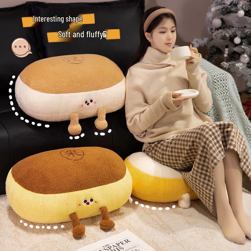 Adorable Mantou Shaped Plush Pillow - Soft Doll Cushion for Office & Home Decor