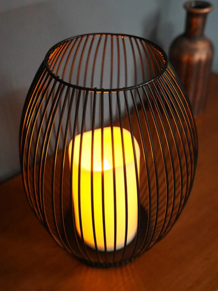 LED Simulationskerzenhalter Nordisch Minimalistisch Eisen Dekoration Nachtlicht Kaffee Restaurant Kreative Indoor Heimwerkkunst