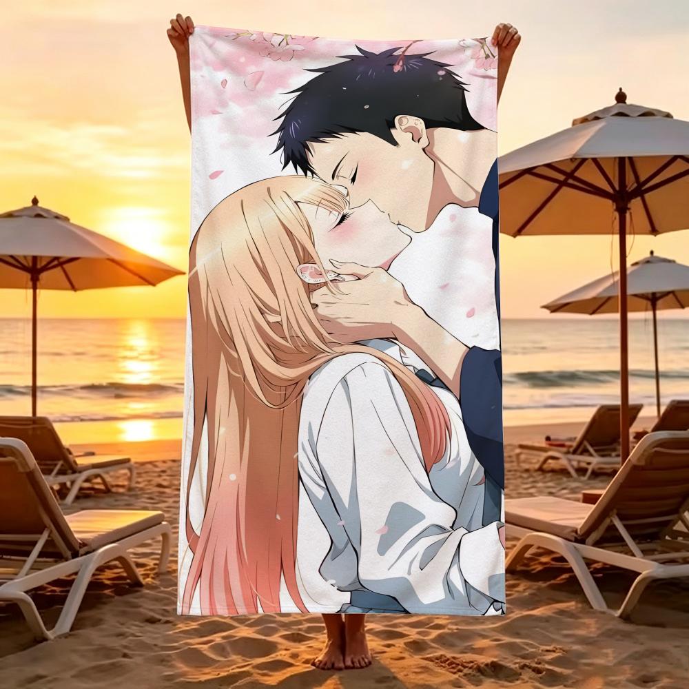 Youth Romance Anime M-My Dress Up Darling Towel Microfiber soft Beach Towel for Travel Fitness Sauna Bathing Camping