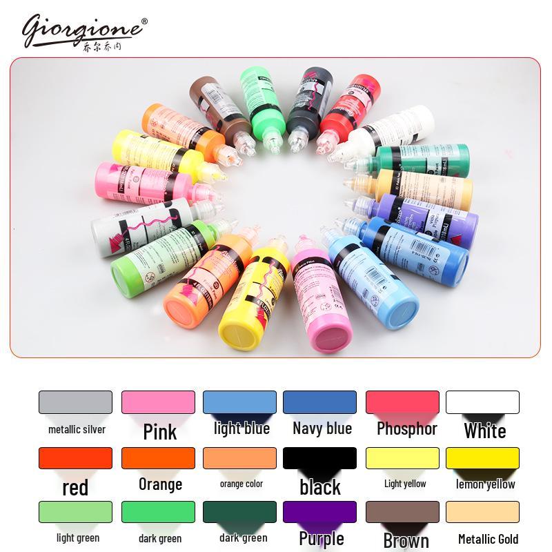 Giorgione 18-Color 3D Acrylic Paint Set for Kids - Fluorescent & Dimensional Painting
