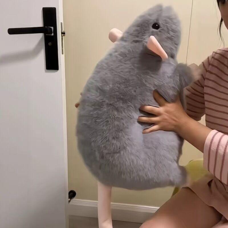 Cute Plush Rat Doll Realistic Large Rat Figurine Bed Pillow Plush Toy Birthday/Christmas Gift