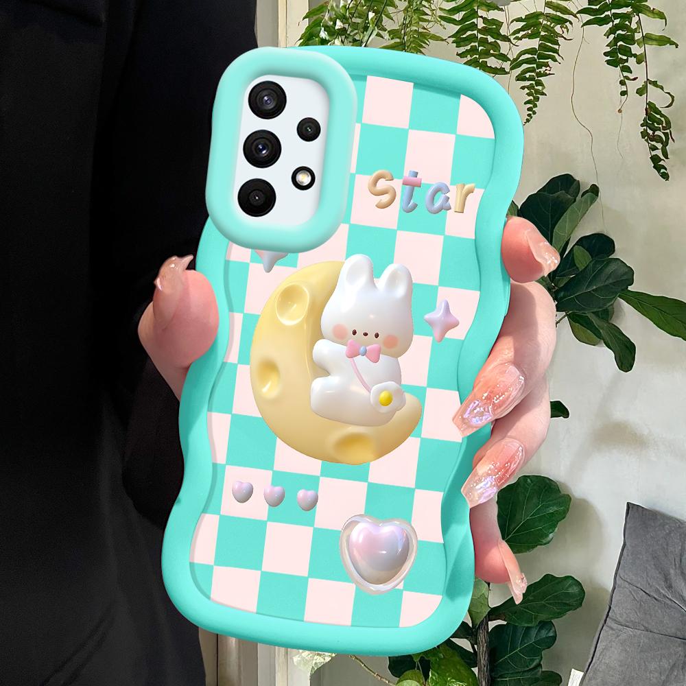 

М який силіконовий чохол Macaron Phone Case з малюнком Big Wave Edge Протиударний захисний гумовий чохол для Samsung Xiaomi Poco Redmi Xiaomi Poco C75 5G синій