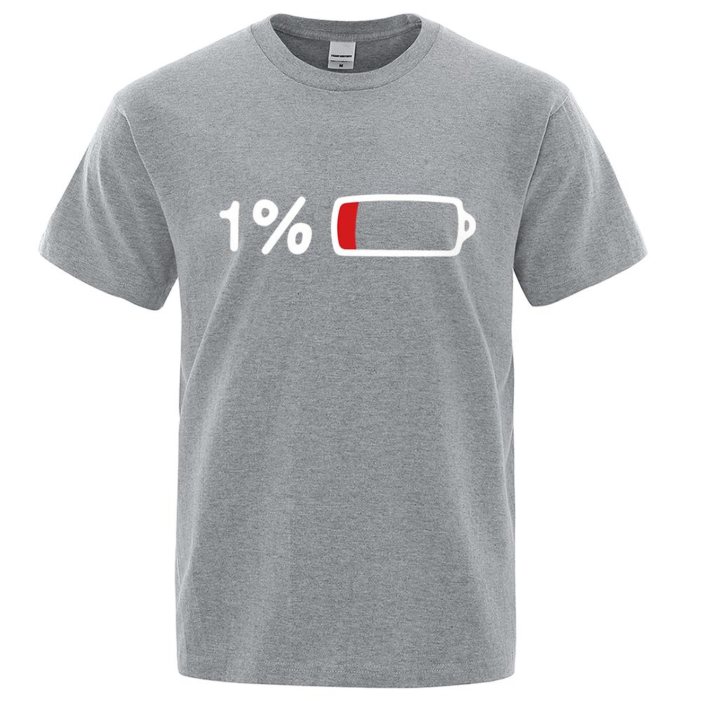 The Last 1% Of Electricity Print T-Shirt Street Breathable Tshirt Fashion Loose Tees Cotton Oversized Street Clothes Men Women