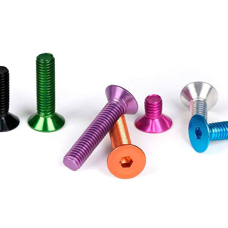 5pcs Aluminum Allen Screws M3 M4 M5 M6 Length 18/20/25/30/40mm Flat Hex Socket Countersunk Head Screws Bolts Anodized Color