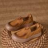 Autumn New Handsome British Style Leather Handmade Round Head Foot Cover Flat Heel Single Shoes Soft Sole Casual Shoes