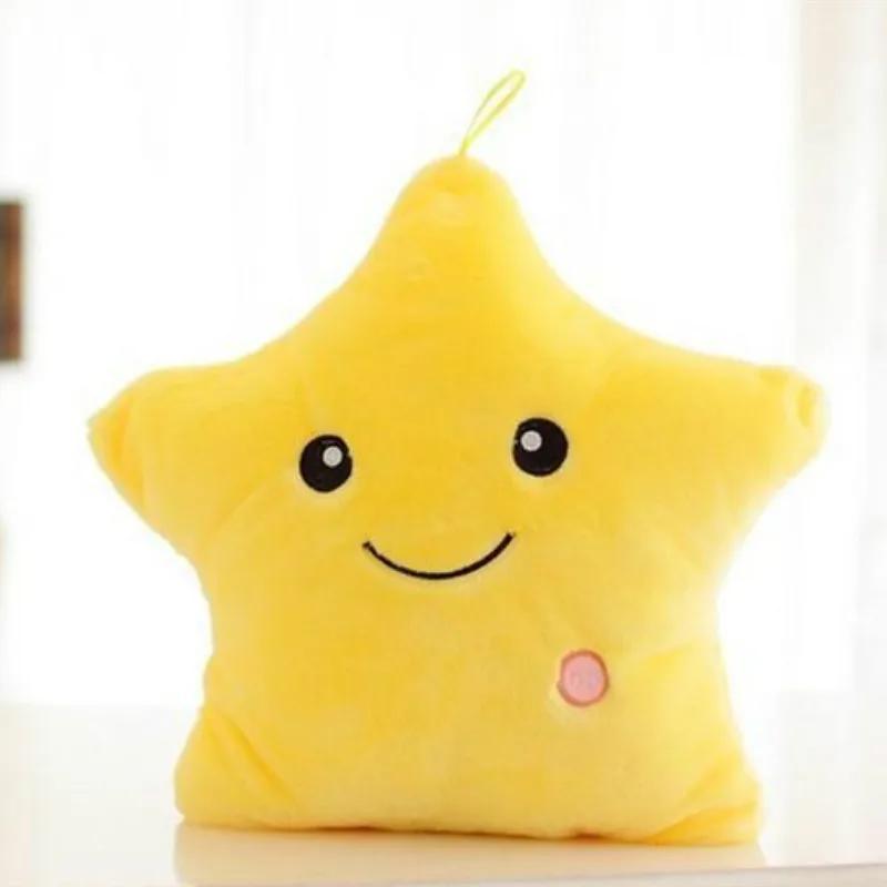 

Красочная светящаяся подушка Милая пятиконечная звезда Светящаяся плюшевая кукла жёлтый