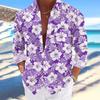 Tropical Turtle Print Long Sleeve Shirt, Perfect for Beach Days