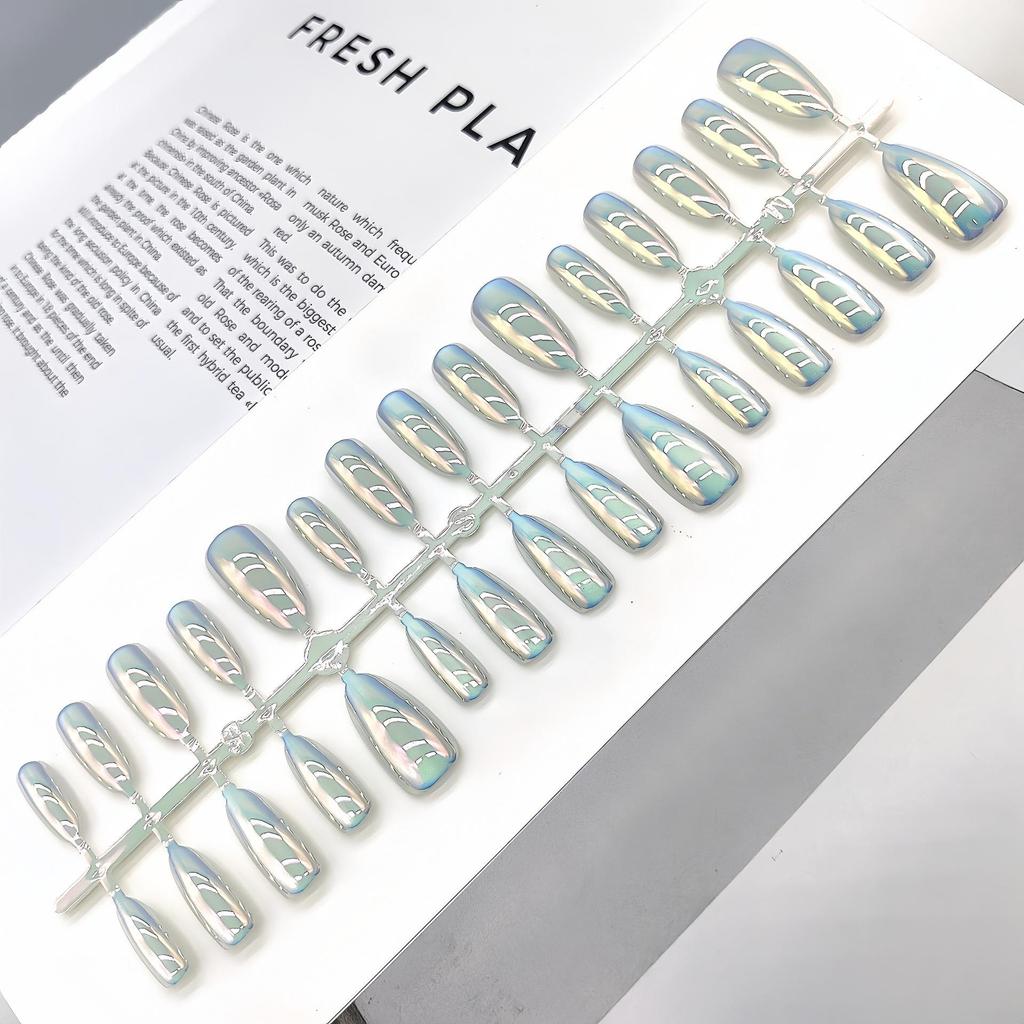 Aurora Cat-Eye Gradient Blush Electroplated Nail Tips