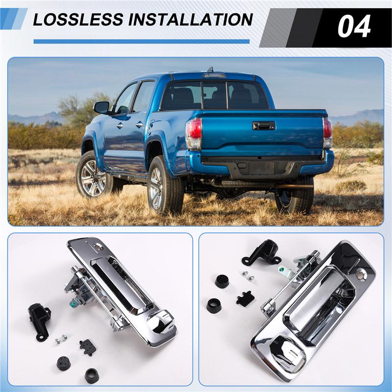 A03Z-Tailgate Back Handle Withcamera Hole Back Door Handle Tailgate Latch Handle Fortoyota 69090-0C040 2007-2013 B
