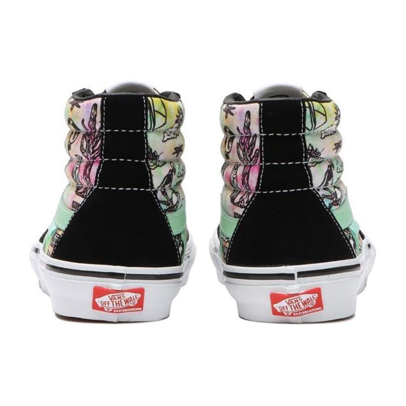 Vans Shroom Doom Skate Sk8-Hi Textile Leather High Top Unisex Skate Shoes Black Pink Green VN0A5FCCAPI