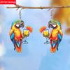 Cute Parrot Lemon Drink Acrylic Earrings for Women Chic Fashion Earrings Animal Earrings Female Versatile Earrings Holiday Gifts for Best Friends