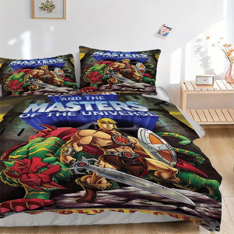 He-Man Masters Universe Adventure Bedding Set Comforter Cover Gift for Bedroom,Includes 1 Cover and 2 Pillowcases, No InsertB434