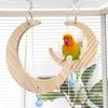Bite Resistant Bird Flower Mirror Toy Moon-shaped Parrot Swing Stand  For Small Parrot