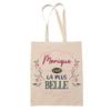 Tote Bag - PLANETEE - Monique the Most Beautiful - Natural Jute - Printed In France - Sturdy Handles
