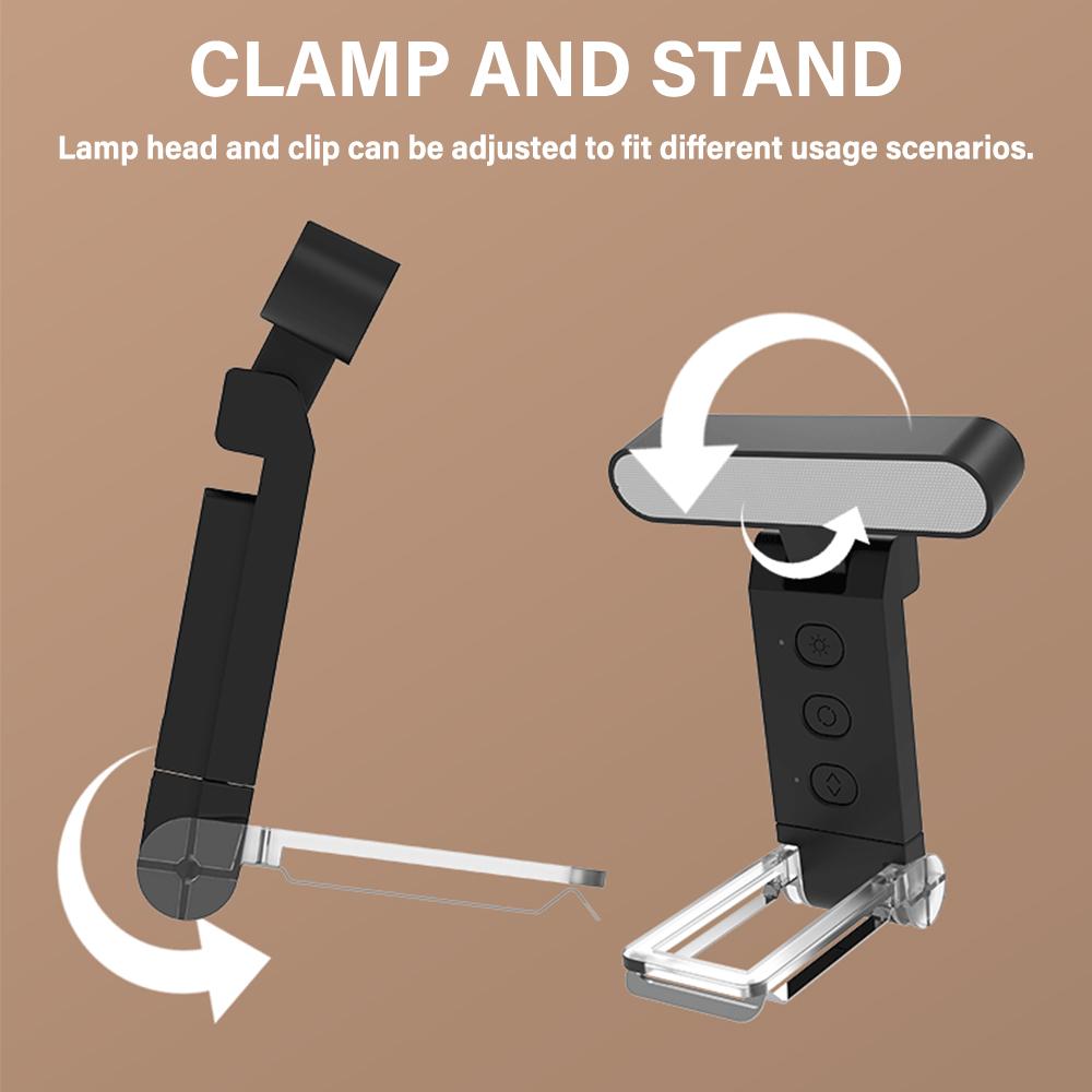 1PC USB rechargeable clip-on book light Desktop small reading light Portable night light for room decoration