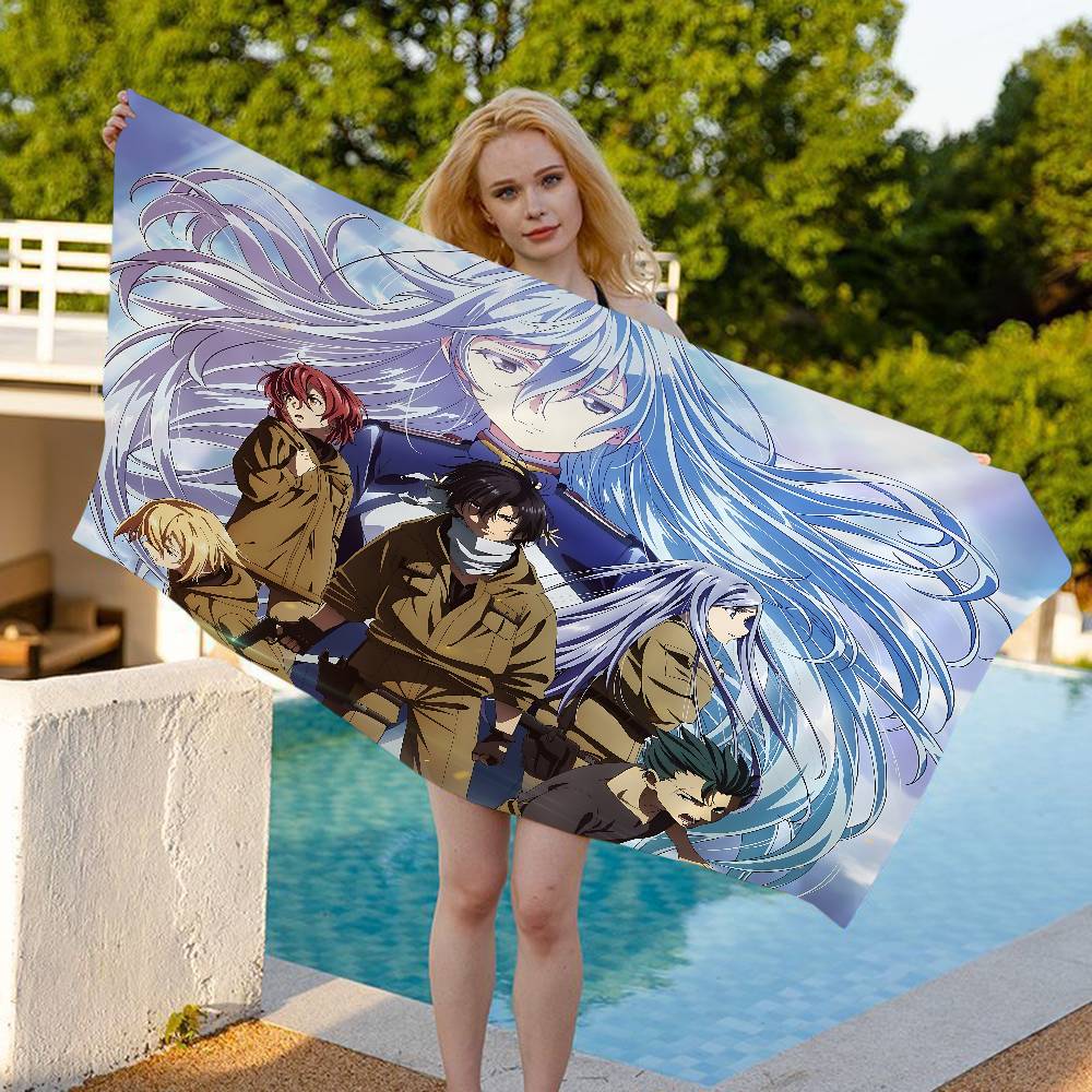 Anime 86 Eighty Six Microfiber Blanket Quick Drying Beach Towels Oversized Printing Super Absorbent Pool Towel Blanket
