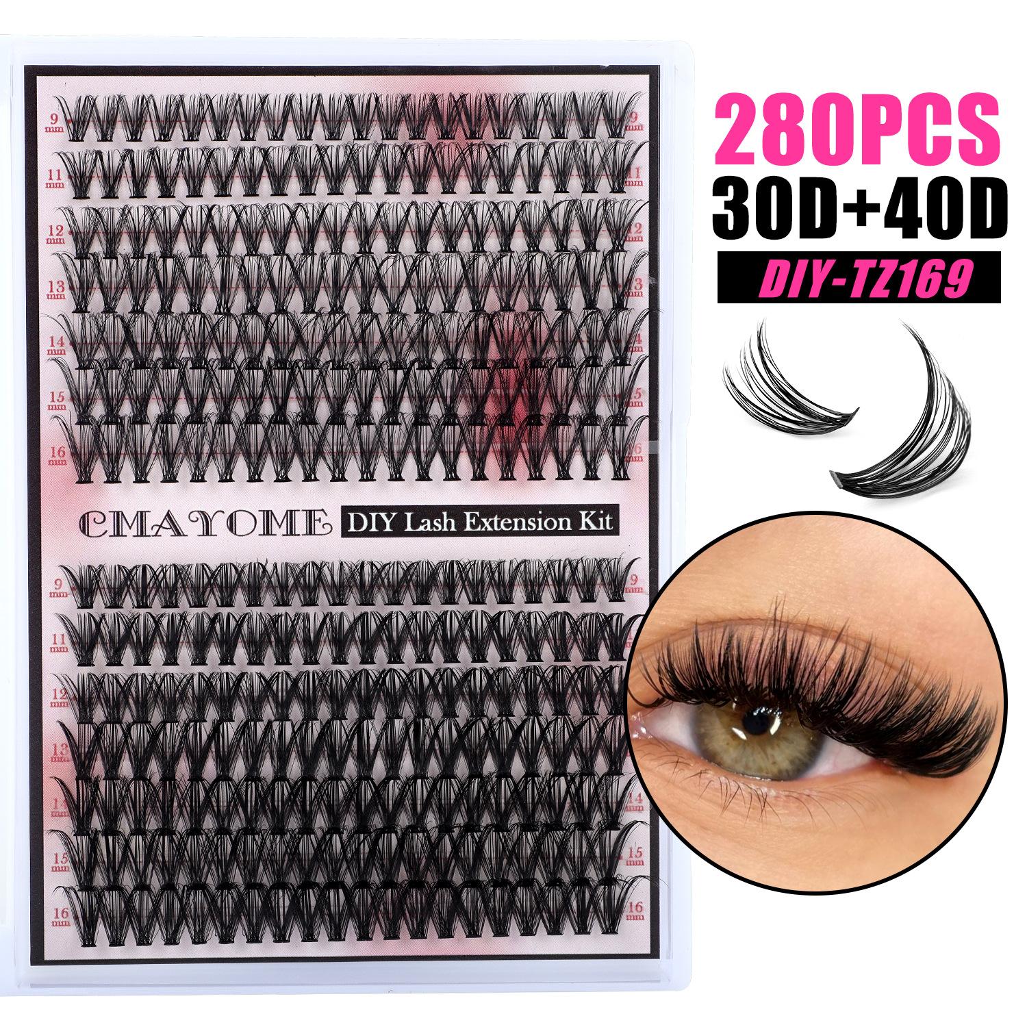 

280 Tufts Of D-Song Single Tufts Of False Eyelashes 9-16Mmdiy Segmented Grafting Of Natural Dense Hair
